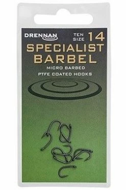 Drennan Super Specialist Barbel Barbed Eyed Hooks -