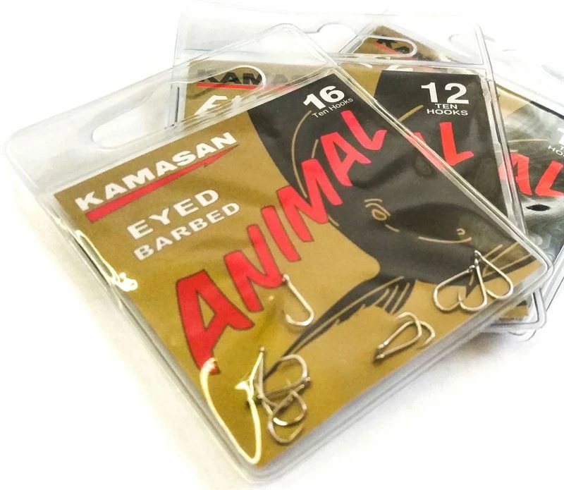 Kamasan Animal Barbed Eyed Hooks - 1 Kamasan Animal Barbed Eyed Hooks -