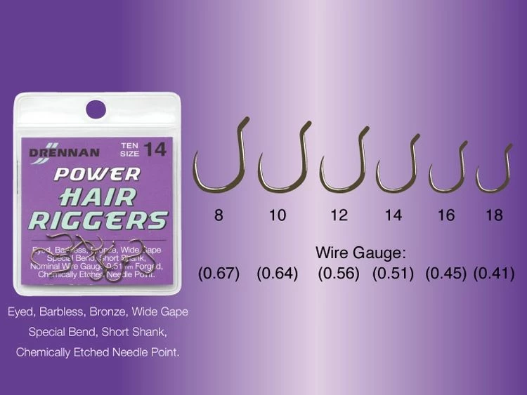 Drennan Hair Riggers Power Barbless Eyed Hooks - 2 Drennan Hair Riggers Power Barbless Eyed Hooks - - Image 2