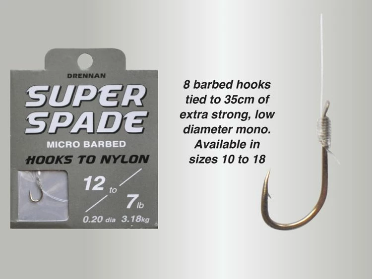 Drennan Hooks To Nylon Barbed Super Spade - 2 Drennan Hooks To Nylon Barbed Super Spade - - Image 2