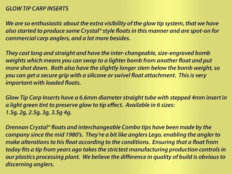 Drennan Glow Tip Carp Waggler Insert - Wagglers 2 Drennan Glow Tip Carp Waggler Insert - Wagglers - Image 2