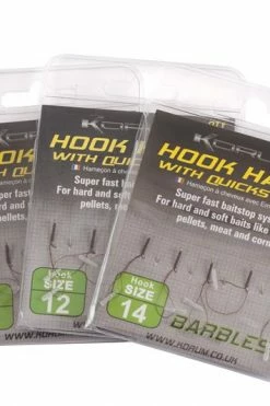 Korum Hook Hairs With Bait Bands Barbless - Hair rigs & hook hairs