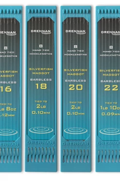 Drennan Hooklength Plate Barbless Silverfish Maggot - Hooks to nylon