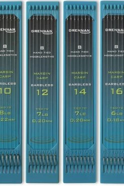 Drennan Hooklength Plate Barbless Margin Carp - Hooks to nylon