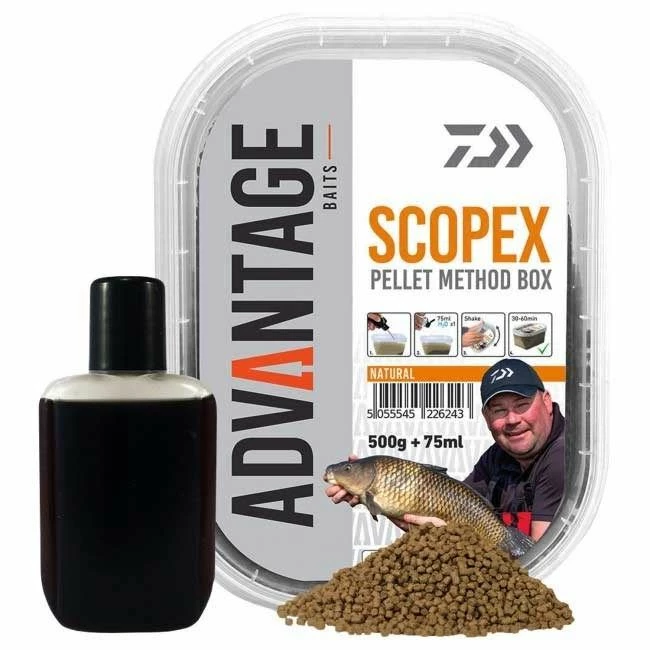 Daiwa Advantage Baits Natural Scopex Method Box 500g - Pellets 1 Daiwa Advantage Baits Natural Scopex Method Box 500g - Pellets