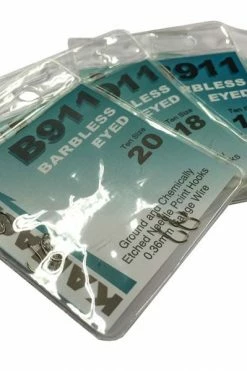 Kamasan B911 Wide Gape Barbless Eyed Hooks -