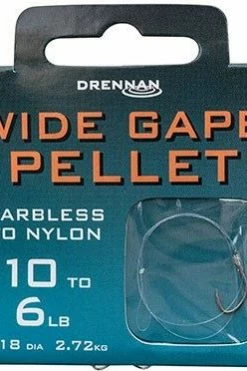 Drennan Hooks To Nylon Barbless Wide Gape Pellet -