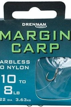 Drennan Hooks To Nylon Barbless Margin Carp -