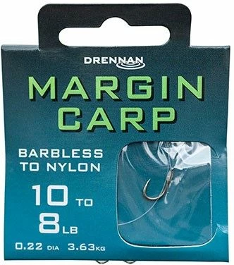 Drennan Hooks To Nylon Barbless Margin Carp - 1 Drennan Hooks To Nylon Barbless Margin Carp -