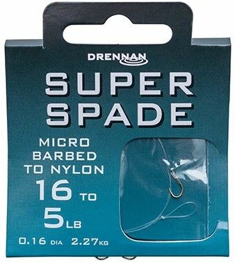 Drennan Hooks To Nylon Barbed Super Spade - 1 Drennan Hooks To Nylon Barbed Super Spade -