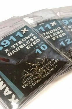 Kamasan B911X X-Strong Barbless Eyed Hooks -