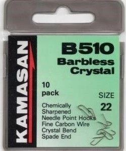 Kamasan B510 Crystal Barbless Spade Hooks - 2 Kamasan B510 Crystal Barbless Spade Hooks - - Image 2