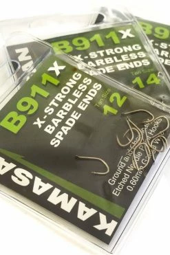 Kamasan B911X X-Strong Barbless Spade Hooks -