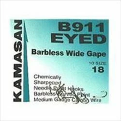 Kamasan B911 Wide Gape Barbless Eyed Hooks - 2 Kamasan B911 Wide Gape Barbless Eyed Hooks - - Image 2