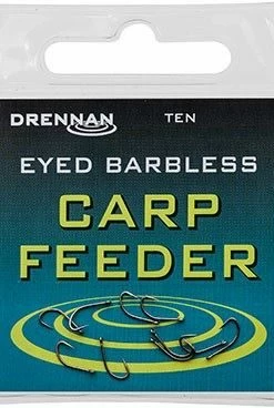 Drennan Carp Feeder Barbless Eyed Hooks -