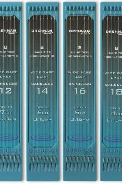 Drennan Hooklength Plate Barbless Wide Gape Carp - Hooks to nylon