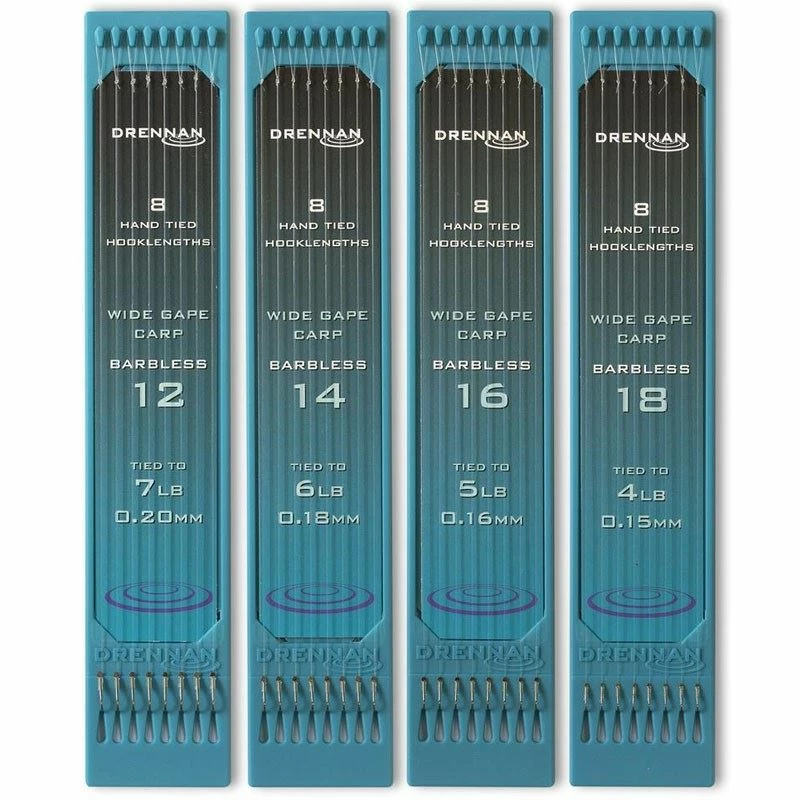 Drennan Hooklength Plate Barbless Wide Gape Carp - Hooks to nylon 1 Drennan Hooklength Plate Barbless Wide Gape Carp - Hooks to nylon
