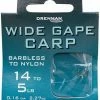 Drennan Hooks To Nylon Barbless Wide Gape Carp -
