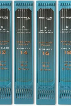 Drennan Hooklength Plate Barbless Wide Gape Pellet - Hooks to nylon