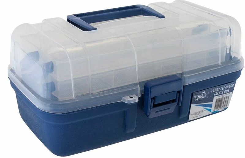 Jarvis Walker 2 Tray Clear Top Tackle Box - Tackle boxes 1 Jarvis Walker 2 Tray Clear Top Tackle Box - Tackle boxes
