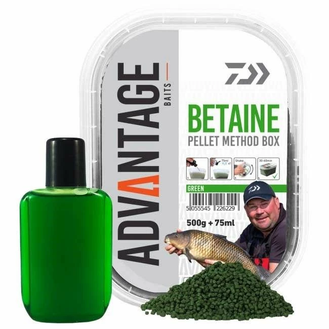 Daiwa Advantage Baits Green Betaine Method Box 500g - Pellets 1 Daiwa Advantage Baits Green Betaine Method Box 500g - Pellets