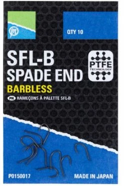 Preston Innovations SFL-B Barbless Spade End Hooks - Spade hooks