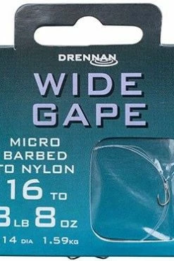 Drennan Hooks To Nylon Barbed Wide Gape -