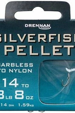 Drennan Hooks To Nylon Barbless Silverfish Pellet -