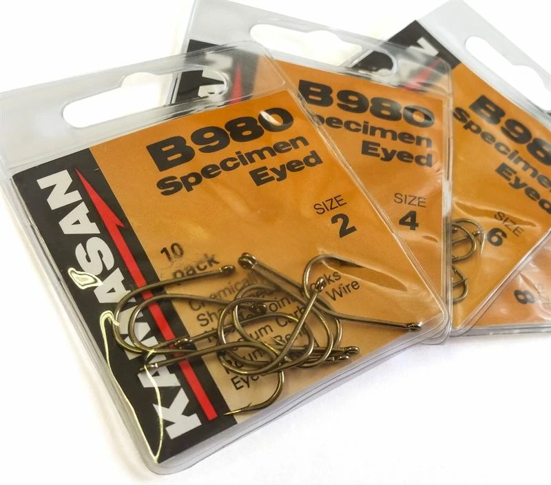 Kamasan B980 Specimen Barbed Eyed Hooks - 1 Kamasan B980 Specimen Barbed Eyed Hooks -